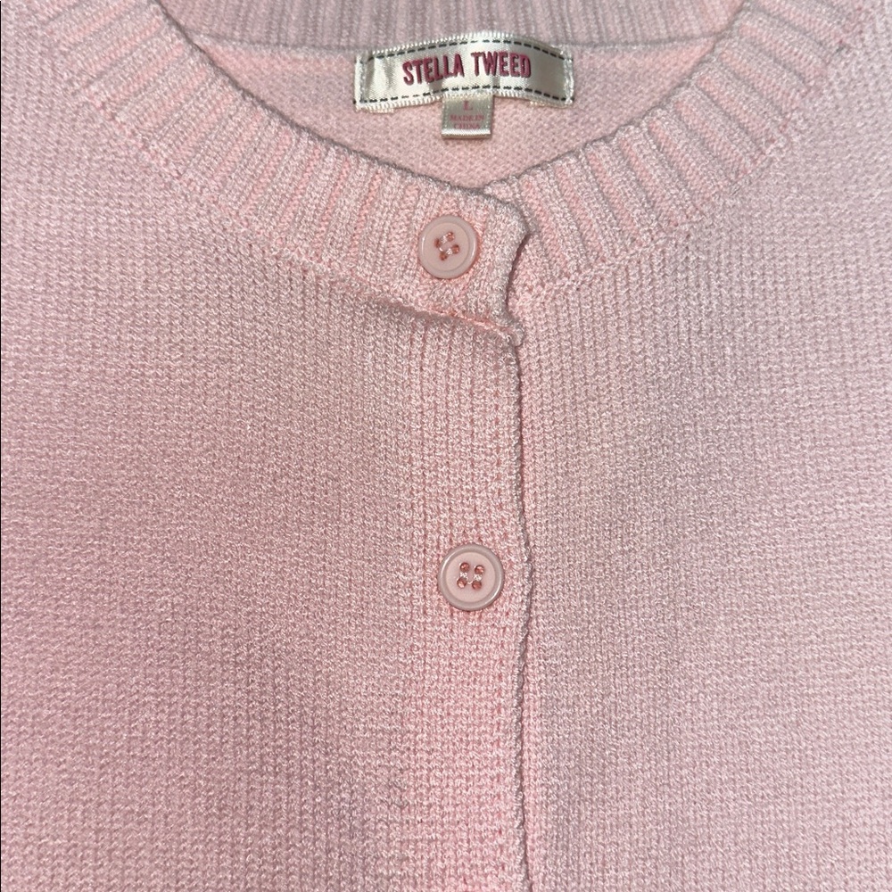 NWT Stella Tweed Pink Women's Sweater Vest size L - Picture 5 of 6